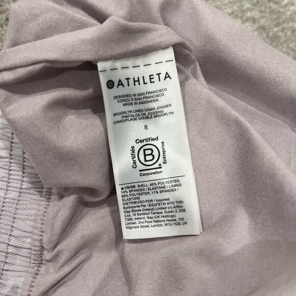 Athleta Women's Pull On Streth Brookyn Lined Jogger Purple Camo Size 8 - Picture 8 of 11